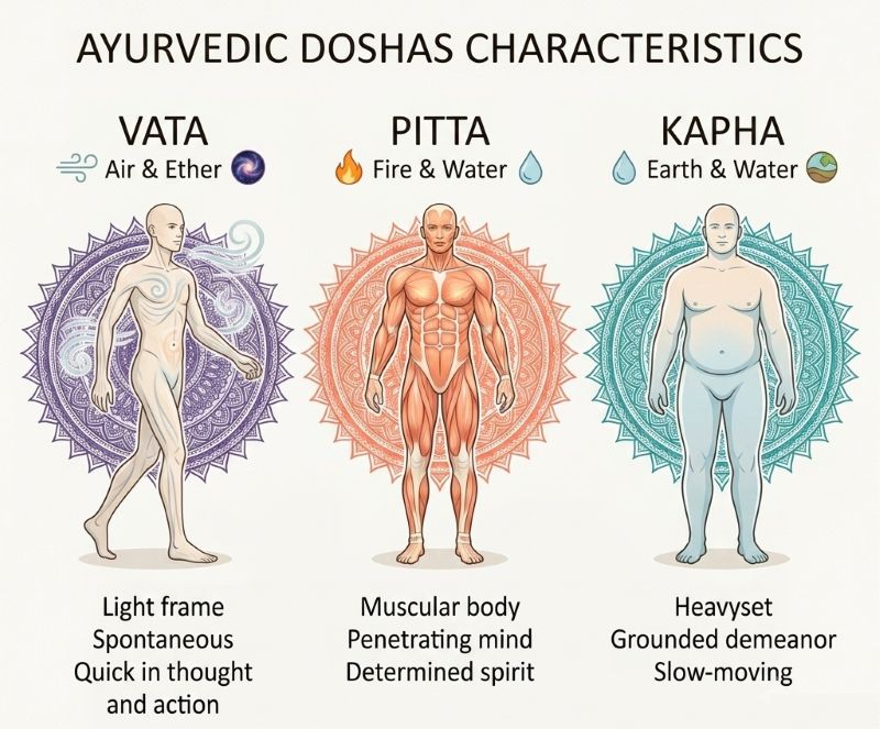 Ayurvedic Doshas characteristics