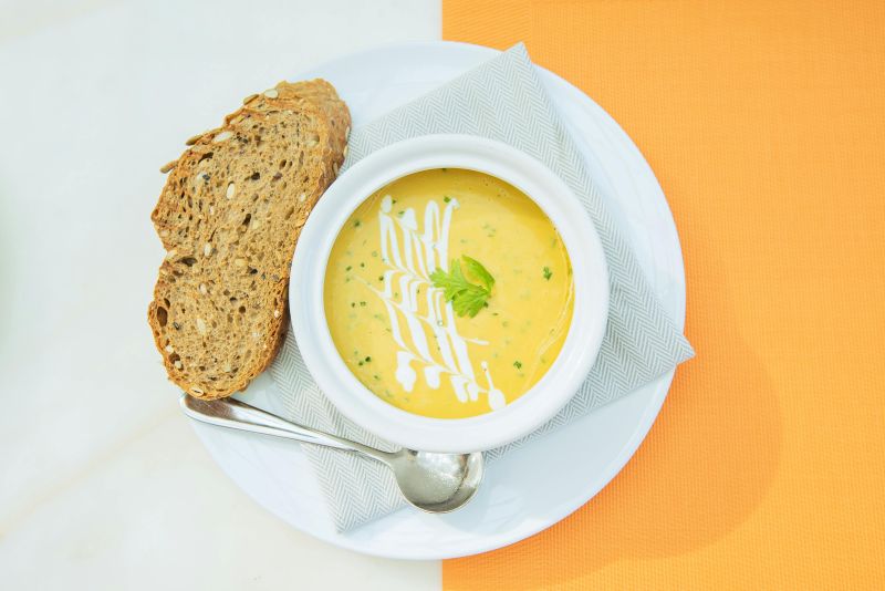 Warm soups are easier on digestion at night.